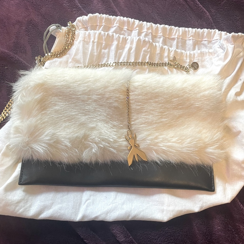 Patrizia Pepe crossbody purse w/gold chain strap